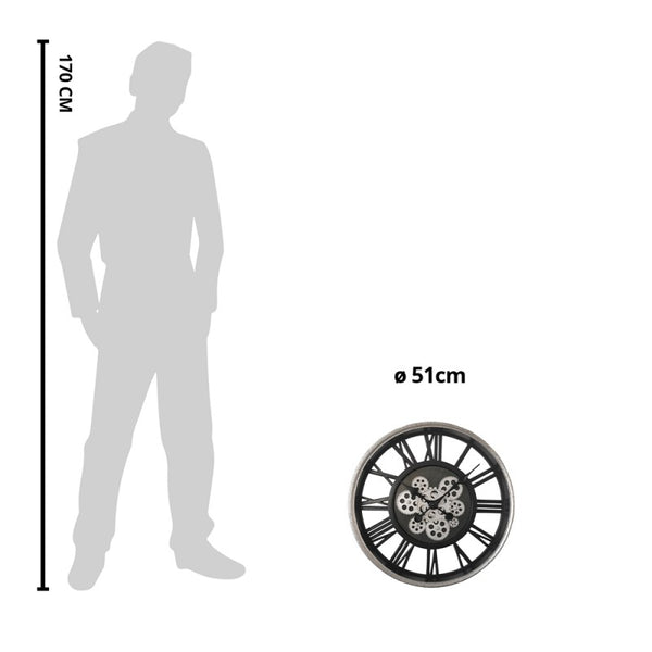 Orologio da Parete color Argento diametro 51 cm