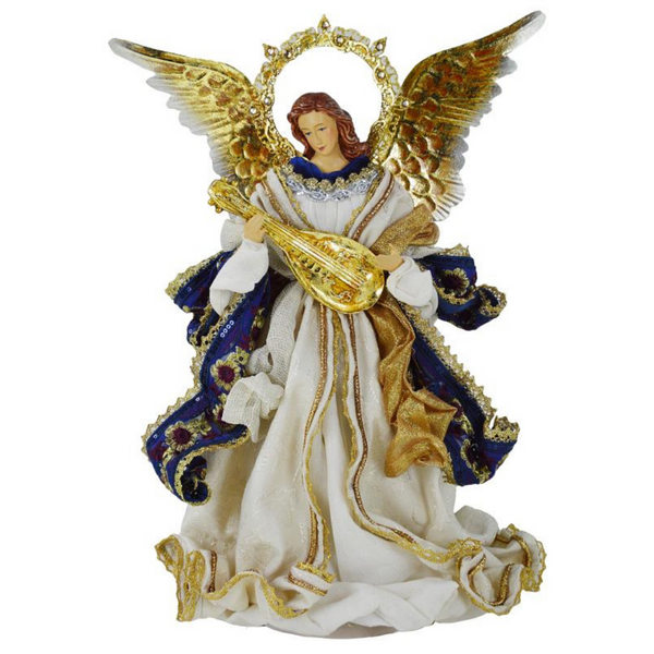Natività in Stola Blu Bianco e Oro con Angelo Natività dello stesso colore