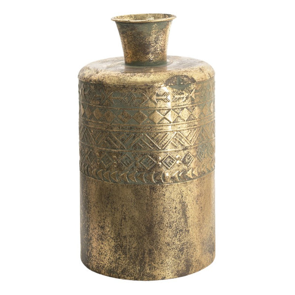 Vaso Bottiglia Decorativo in Metallo Oro