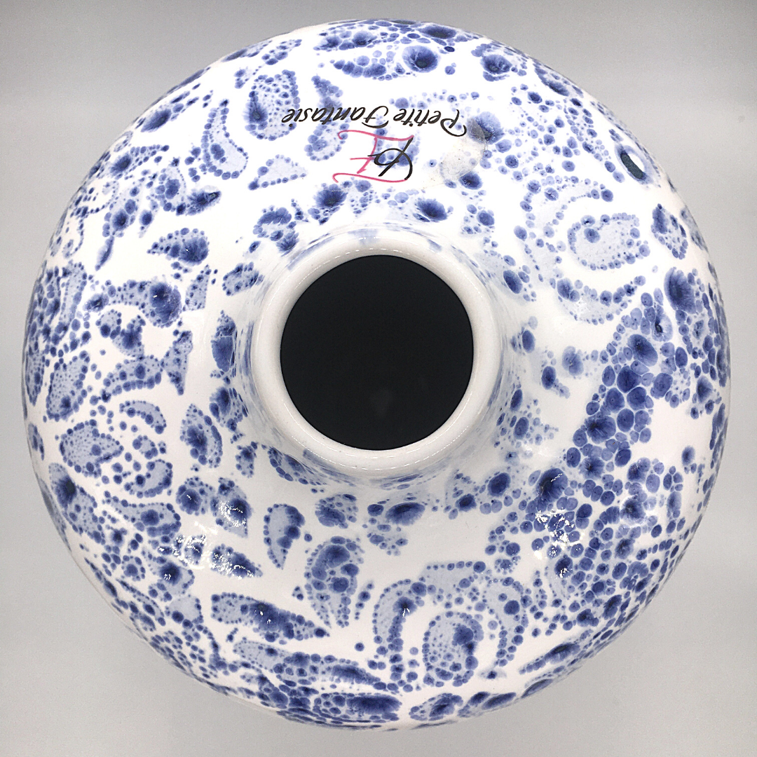 Vaso in Ceramica Smaltata Decorato a Mano Grande – Wonderful Day di Sara  Pollini
