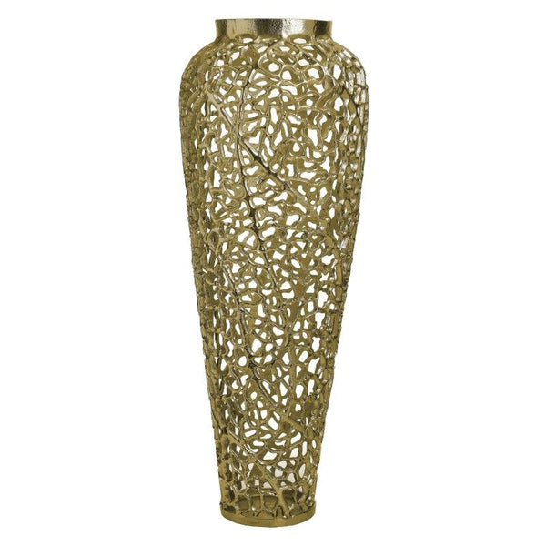 Vaso Traforato in Metallo Oro