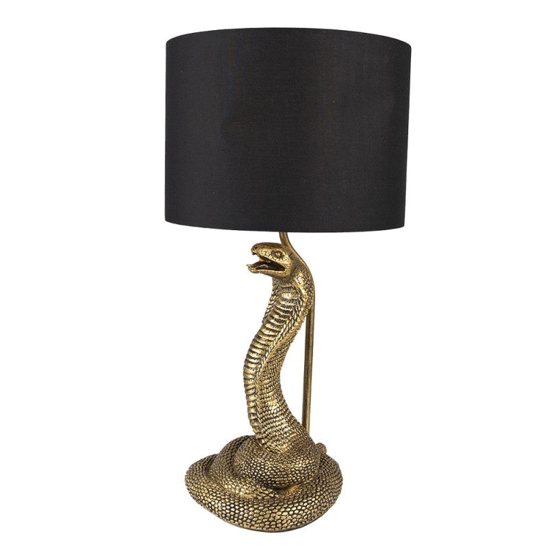 Lampada da Tavolo Serpente Nero e Oro Ø 26x48 cm