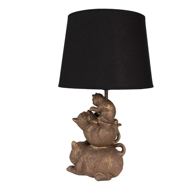 Lampada da Tavolo Gatti Nero e Oro  Ø 25x43 cm