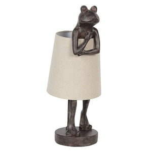 Lampada da Tavolo Rana Bronzo e Beige Ø 23x56 cm