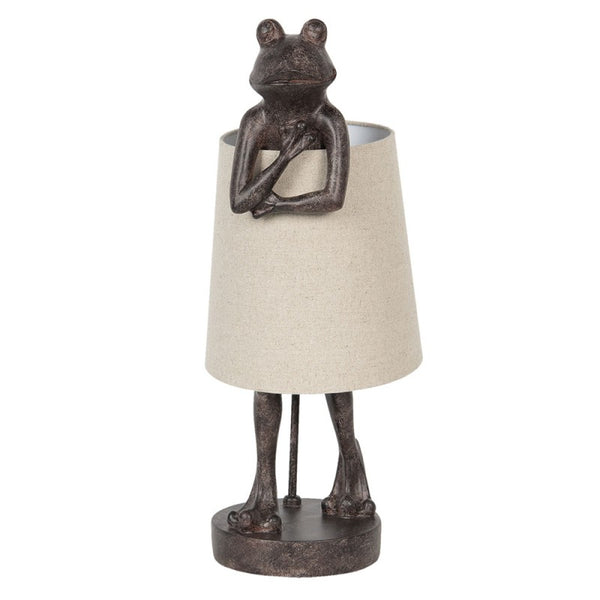 Lampada da Tavolo Rana Bronzo e Beige Ø 23x56 cm