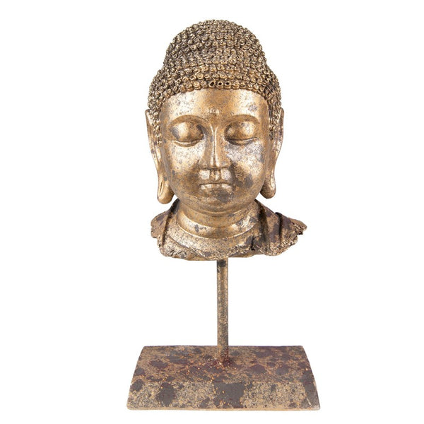 Statuetta Testa di Buddha color Oro 13x9x25 cm