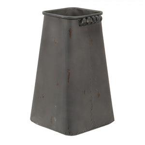 Vaso Decorativo 20x20x36 cm in Metallo Color Grigio Scuro