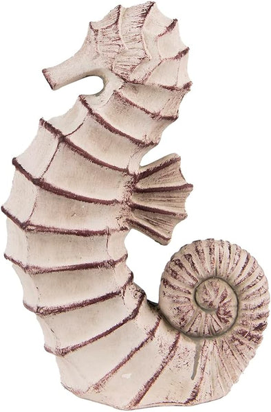 Statuetta Decorativa Cavalluccio Marino in Ceramica Beige 28 cm