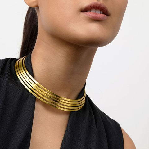 Girocollo Rigido 5 Linee in Ottone