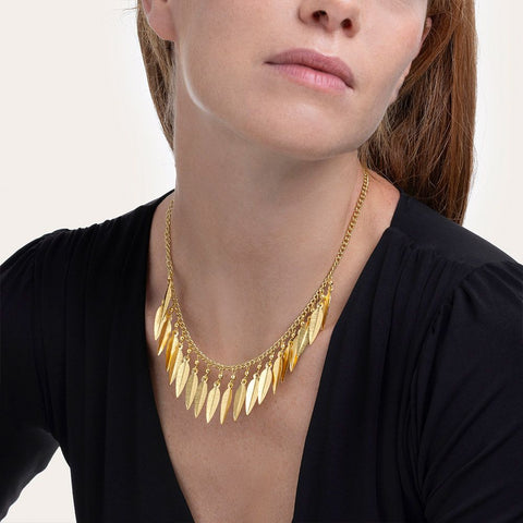 Collana Pendenti Foglie in Ottone