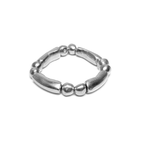 Bracciale Elastico Sfere e Barre in Alluminio