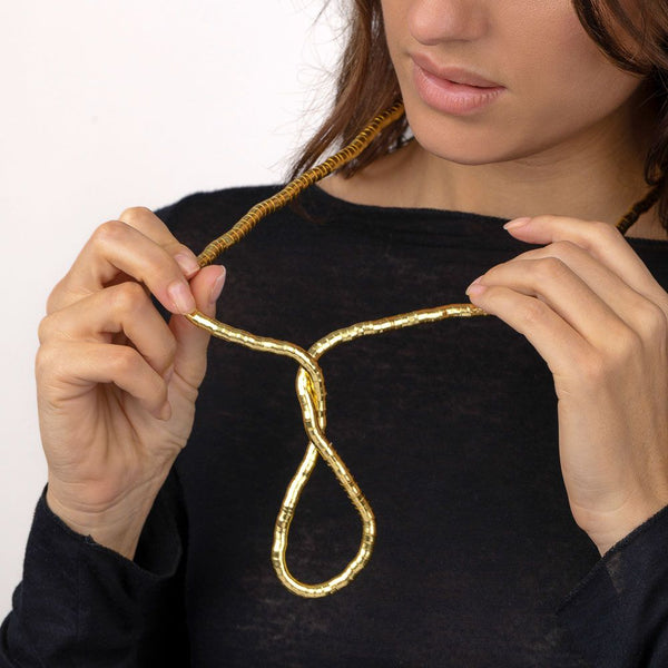 Collana Bracciale Snake Vintage in Ottone