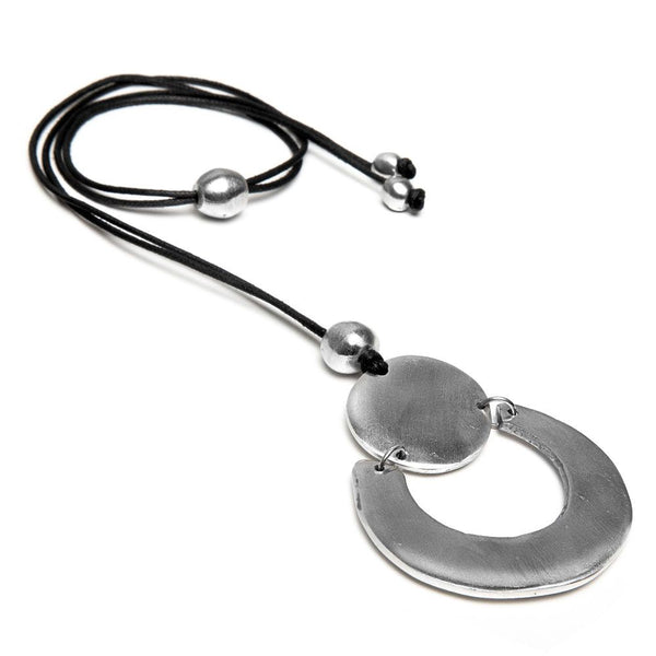 Collana Filo con Pendente Mezza Luna in Alluminio