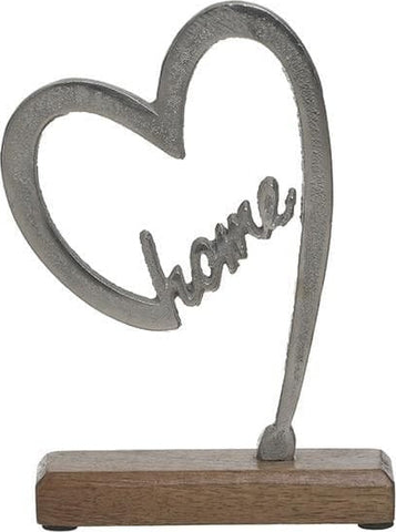 Cuore Decorativo in Metallo con Scritta Home