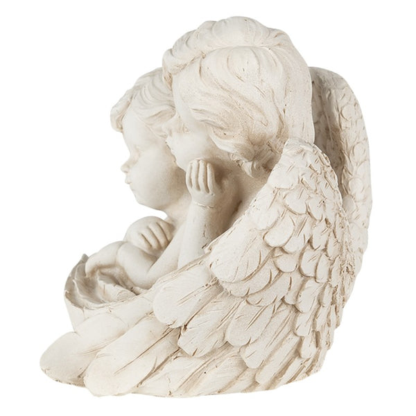 Statua Decorativa Angeli in Resina Crema