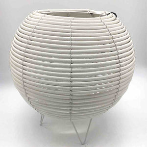 Lanterna Portacandele Globo in Rattan Bianco