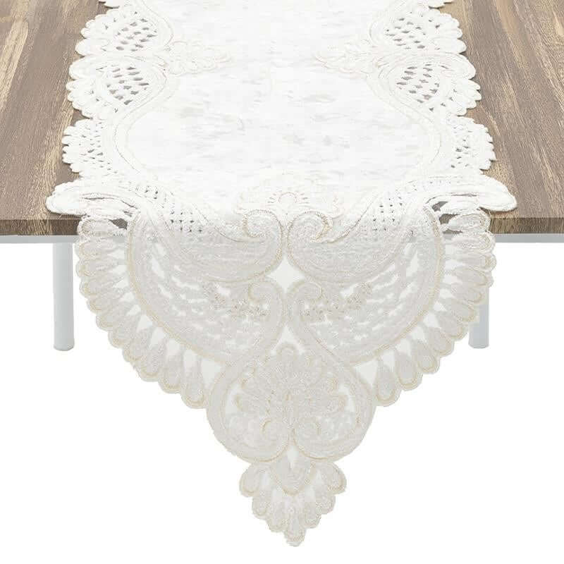 Runner da Tavola in Pizzo Bianco Oro 40x140cm