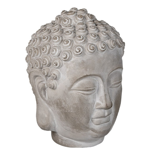 Testa Buddha Decorativa in Pietra Grigio