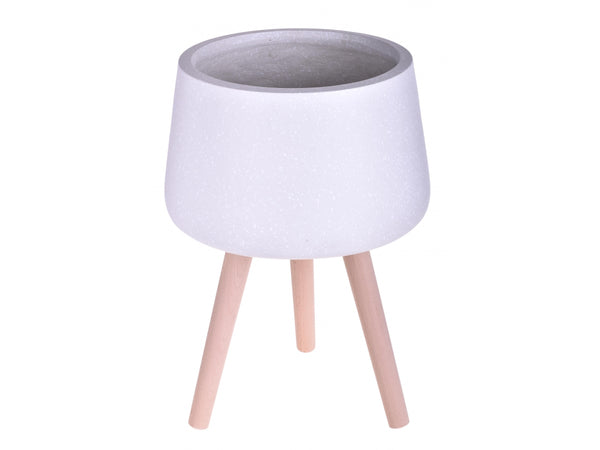 Vaso in Resina con Gambe Faggio Bianco