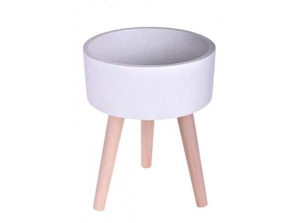 Vaso in Resina con Gambe Faggio Bianco