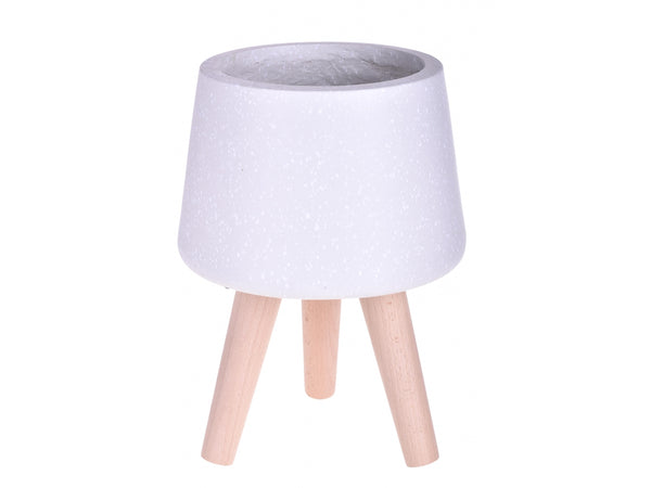 Vaso in Resina con Gambe Faggio Bianco