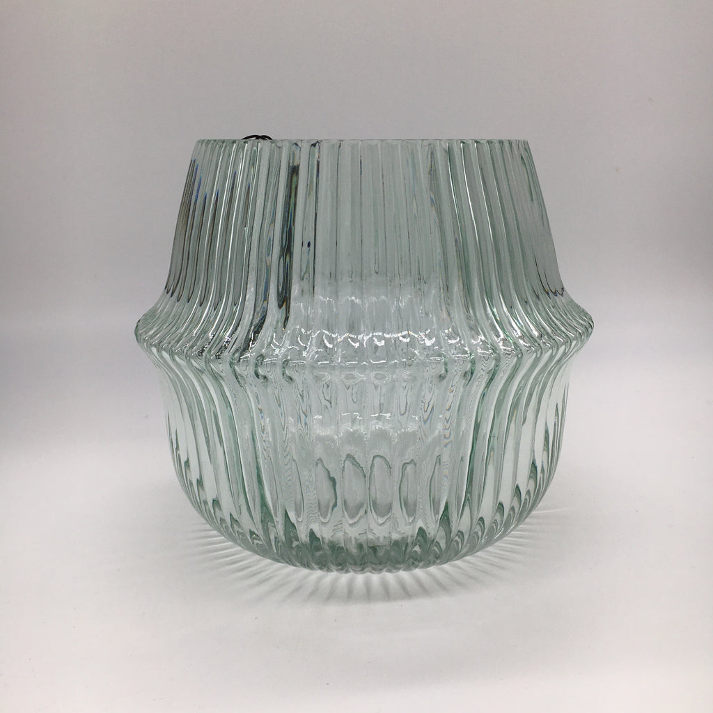 Vaso in Vetro a Righe Verde Trasparente – Wonderful Day di Sara Pollini